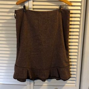 Brown ruffle skirt